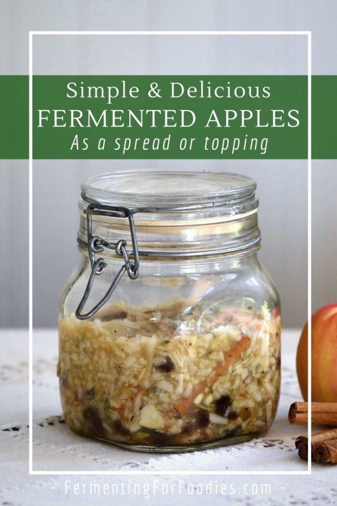 Simple fermented apple raisin walnut spread. A healthy alternative to jam