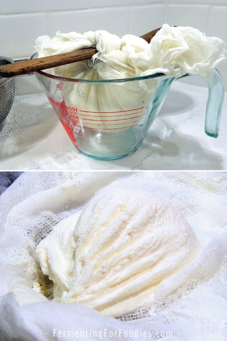 How to make feta or cream cheese with milk kefir