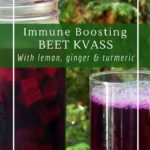 Immune boosting kvass - a fermented tonic with turmeric, ginger and lemon