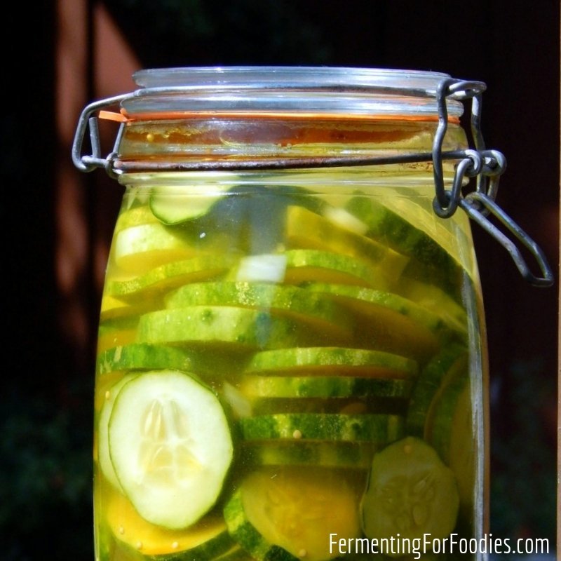 Fermented honey garlic pickles are perfect for sandwiches, barbecues and snacking with cheese