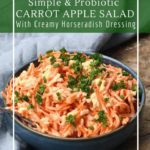 How to make a carrot apple salad with creamy horseradish dressing.
