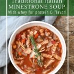 Minestrone soup with leftover whey from cheesemaking