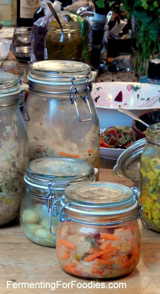 A table full of ferments at Tracebridge in Somerset