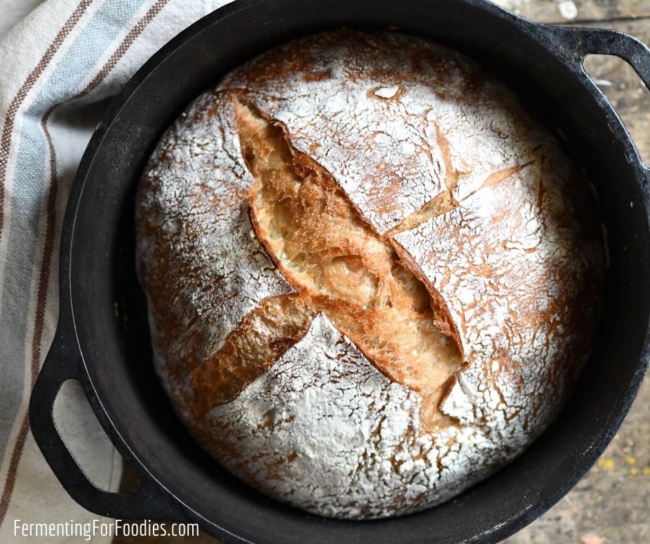 Bake a traditional French sourdough bread in a cast-iron Dutch oven.