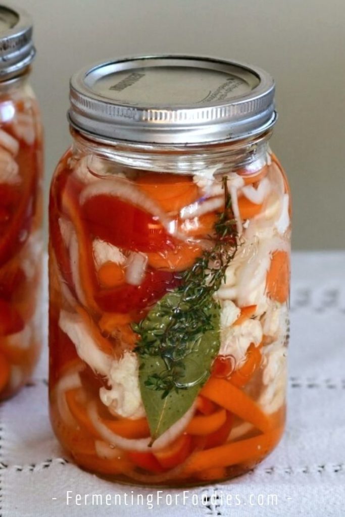 Simple fermented giardiniera - an easy, zero-waste condiment
