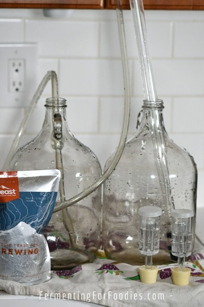 Carboys, air-locks, auto-siphon, and other homebrewing supplies.