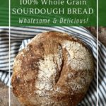 No-knead whole grain sourdough bread