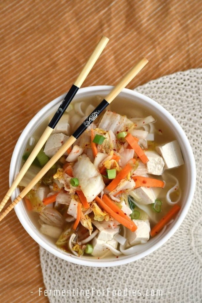 Probiotic and healthy kimchi soup