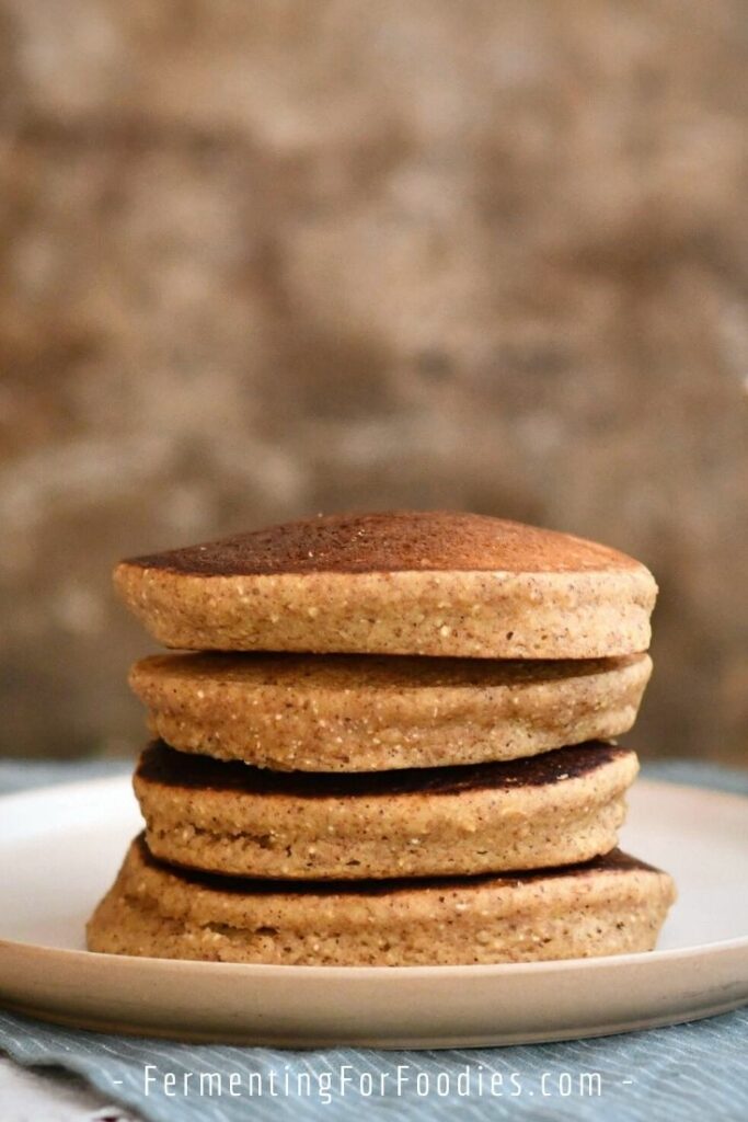 Gluten-free whole grain buckwheat kasha pancakes