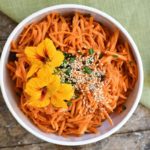 Carrot salad is perfect for potlucks, BBQs and picnics