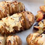 Onion and feta hasselback potatoes are an easy and delicious side dish