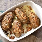 Feta, herb, and garlic Hasselback potatoes