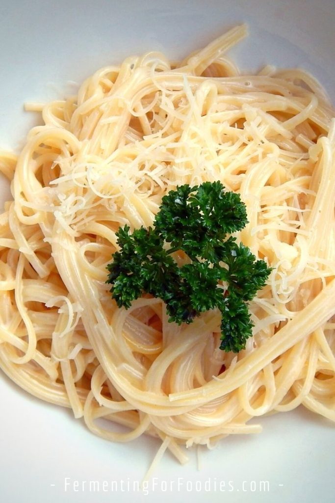 Simple probiotic pasta sauce made with yogurt
