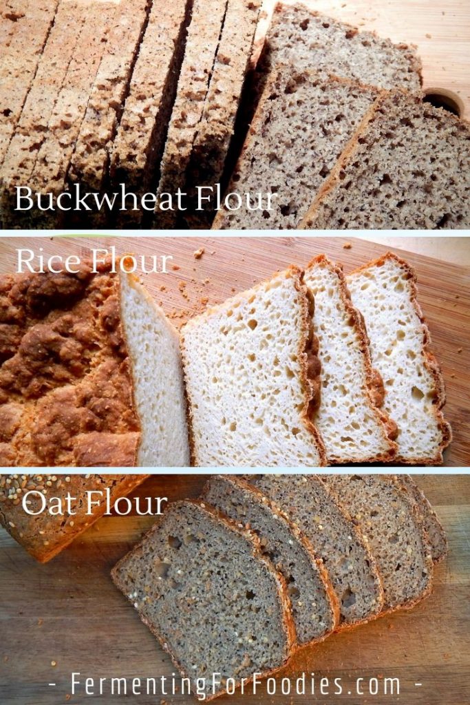 How to make your own gluten free bread flour with whole grain flours, starches, bean flour and white flours
