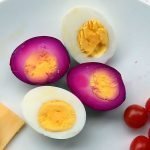 Easy fermented eggs for snack, breakfast or deviled eggs. Flavourful pickled eggs.
