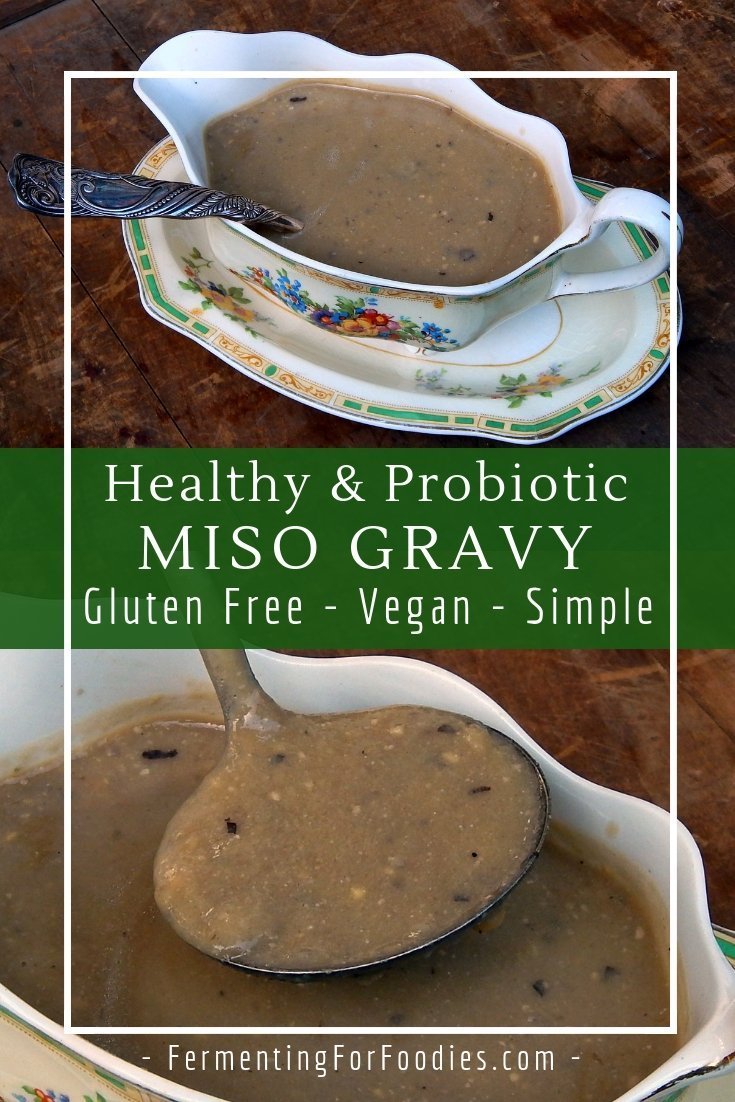 Perfect for holidays, gluten free and vegan miso gravy