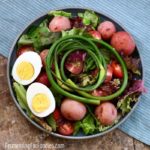 Vegetarian Nicoise salad with probiotic vegetables