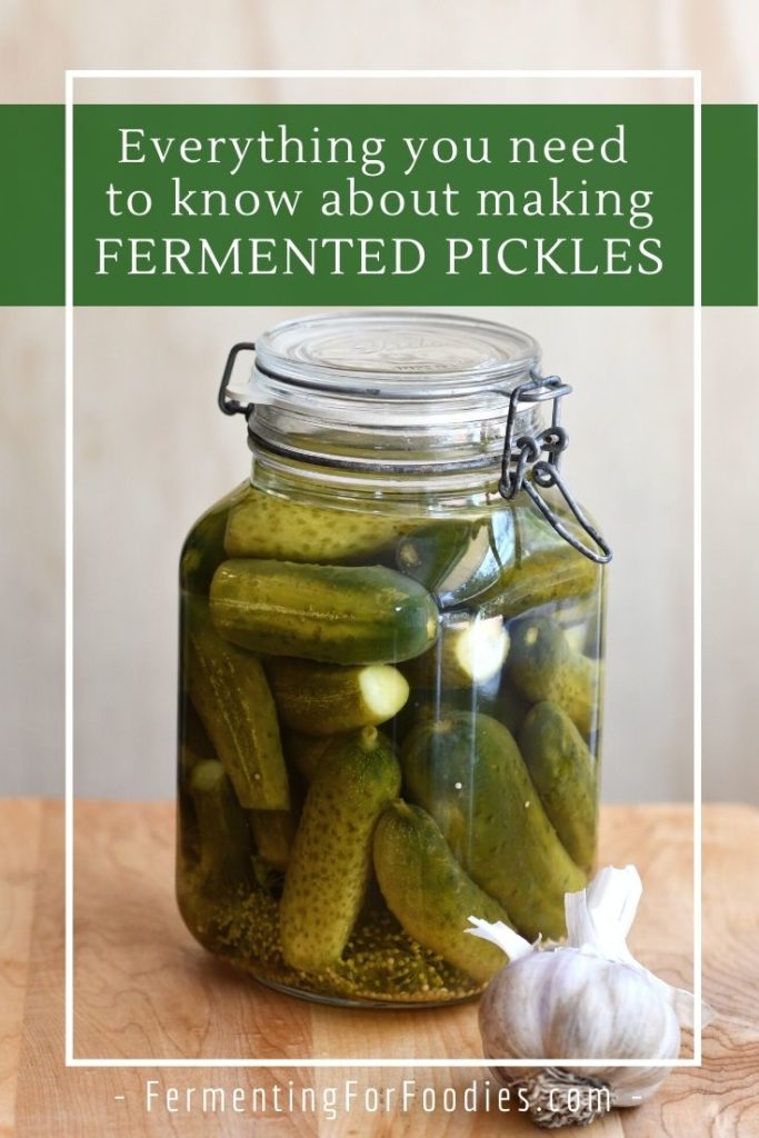 How to make fermented pickles in individual mason jars.