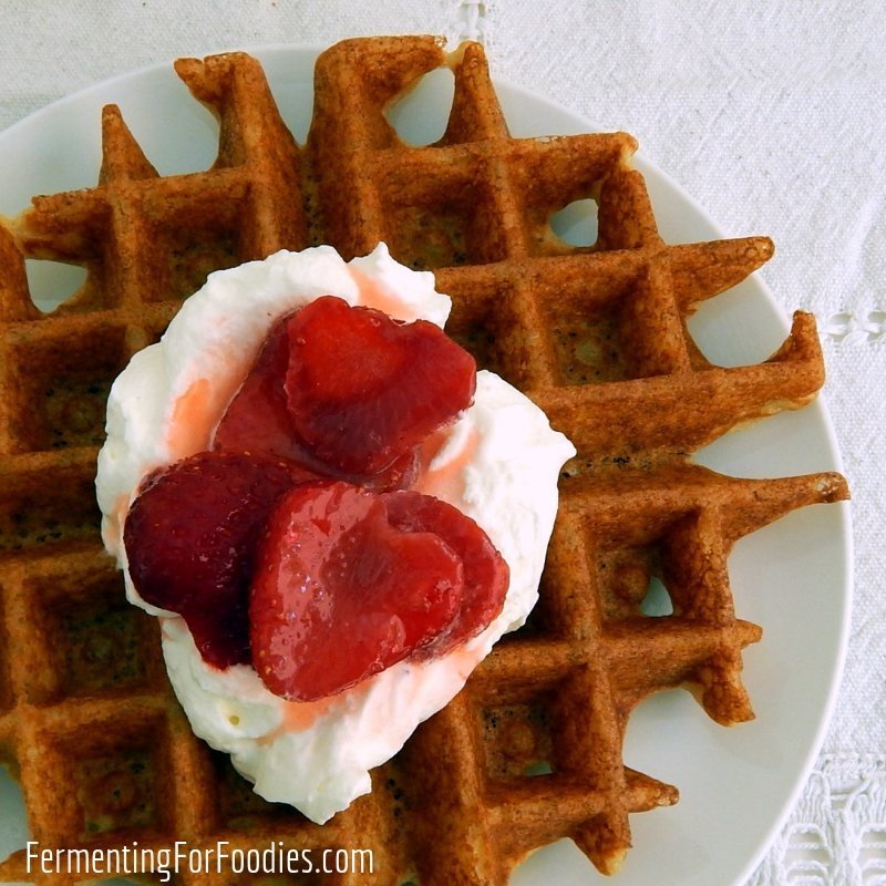 Fermented buttermilk waffles with eight different flavour options - savoury and sweet.