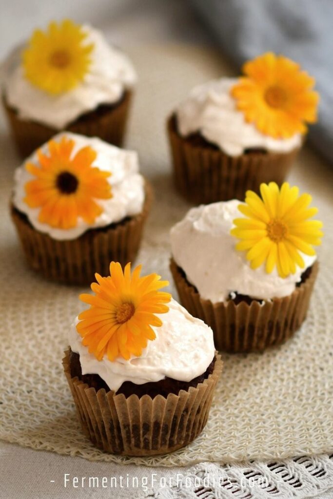 Date-sweetened chocolate cupcakes