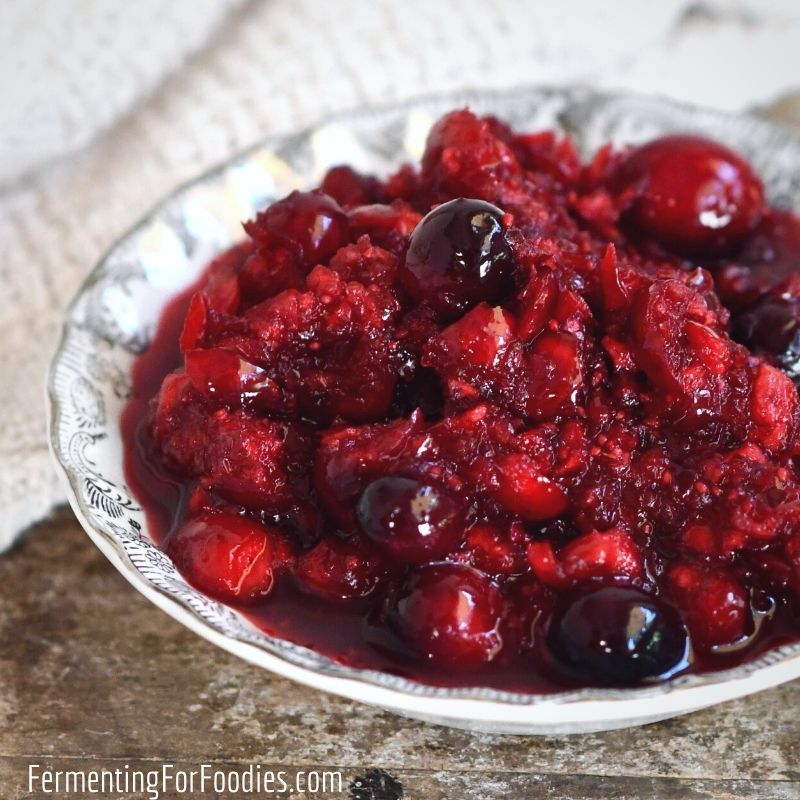 Honey fermented cranberries are a delicious way to preserve them.