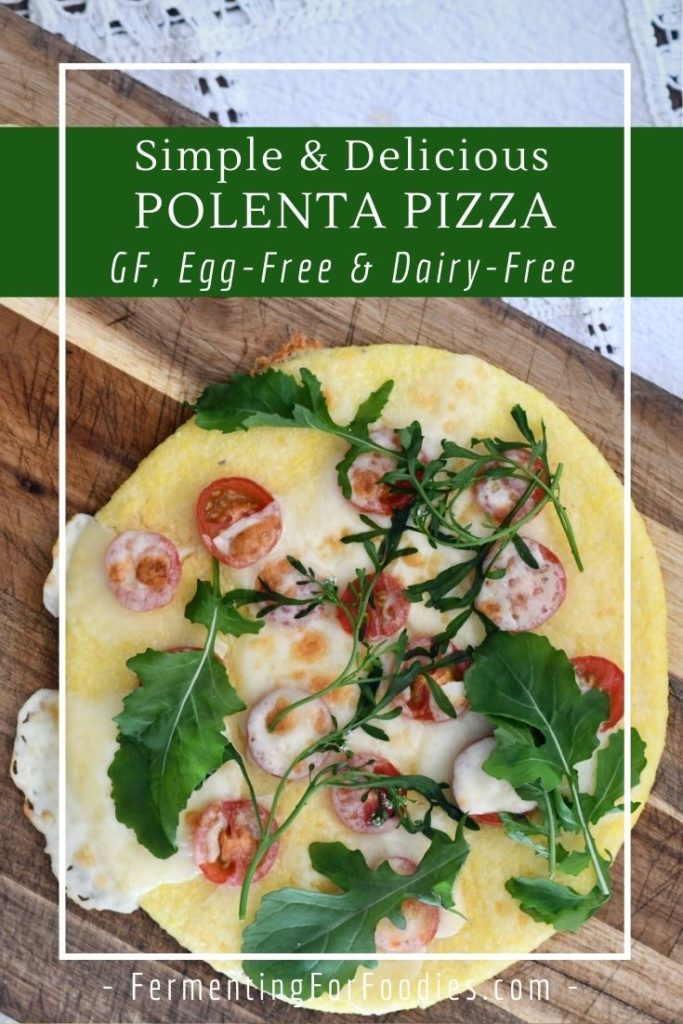Six topping options for polenta pizza.