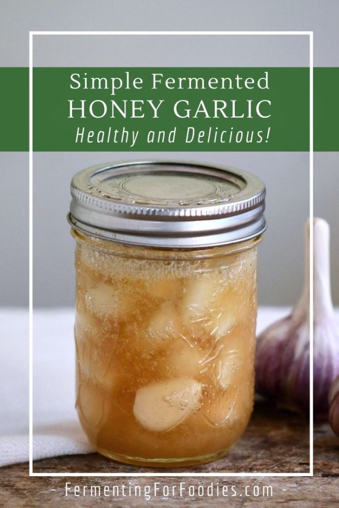 Immune boosting honey fermented garlic.