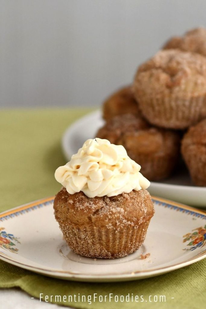 Gluten-free churro cupcakes with cream cheese frosting