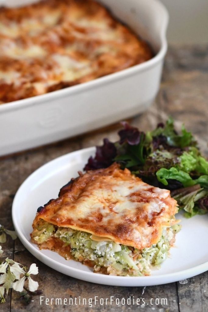 Cauliflower and broccoli lasagna