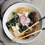 Winter vegetable Japanese Noodle Soup with Kale and Parsnips