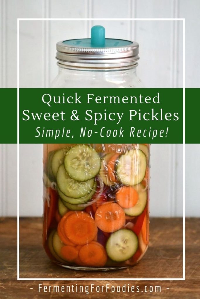 Fermented sweet and spicy pickles are perfect for barbecues and picnics!