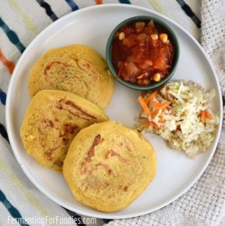 Bean and cheese pupusas are perfect for cooking with your kids. Easy and delicious!