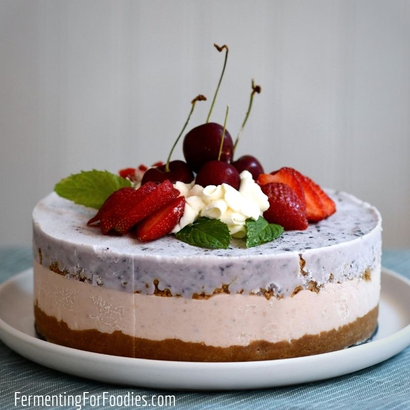 How to make a healthy ice cream cake using sugar-free, low fat or probiotic ice cream.
