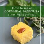 Gluten-free basbousa with honey and rosewater