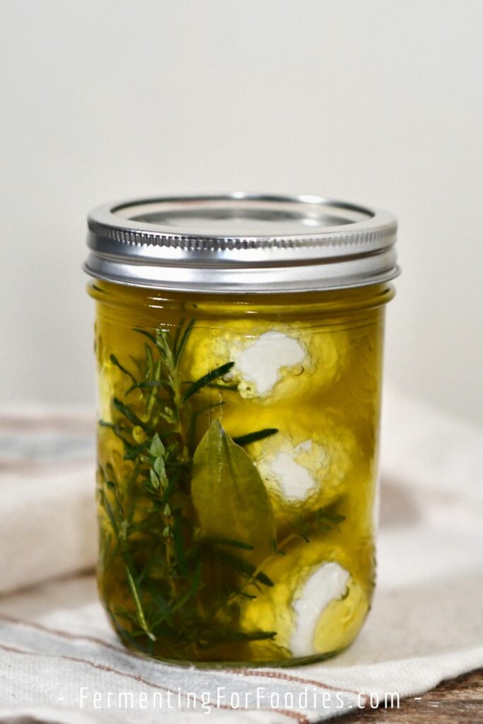 Olive oil marinated labneh