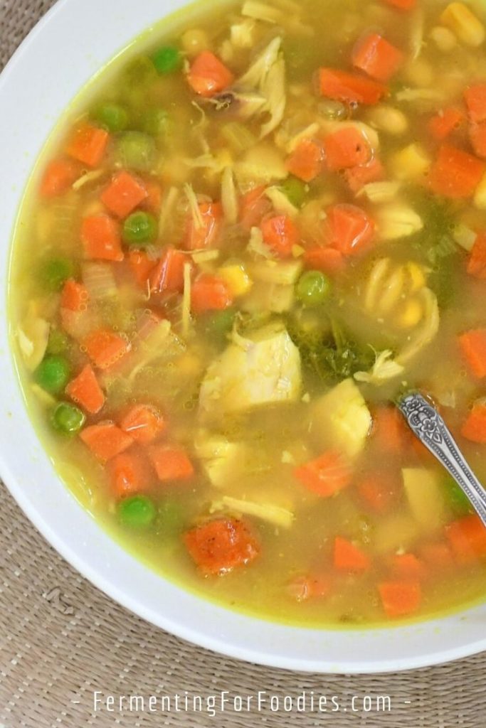Slow cooker whole chicken soup