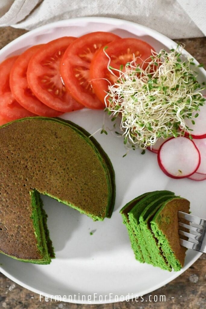 Green pancakes with kale