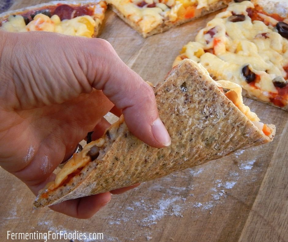 How to make the perfect gluten-free sourdough pizza crust with psyllium husk.