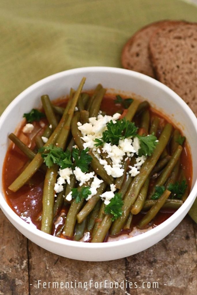 Vegetarian and gluten-free Greek Green Bean Soup