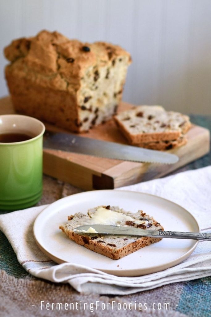Gluten-free sourdough raisin bread is perfect for breakfast or with tea!